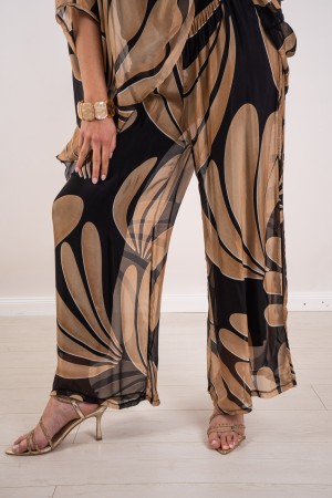 coordinato veronica in seta blusa e pantalone fantasia SPEDIZIONE 8/6 IN POI  coordinato veronica in seta blusa e pantalone f...