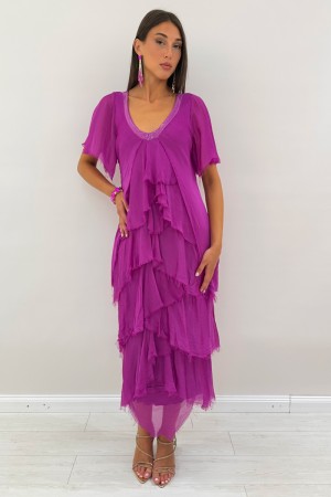Robe longue Nelly avec de longues becs de robe Nelly avec de longues taches de robe Nelly avec des flexes