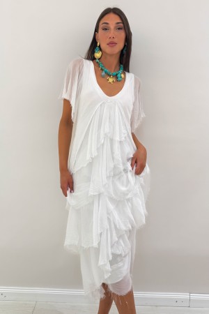 Vestido largo Nelly con baños de vestido largo Nelly con manchas de vestido largo Nelly con flotes