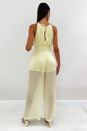 Purple pleated suit with round neckline and belt flower pleated pleated suit with round neckline and belt flower pleated pleated