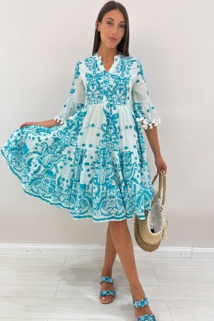 Short Santorini dress in fantasy short dress Santorini in fancy short dress Santorini in fantasy