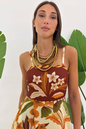 Abito lungo Fiorina maxi tropicale in calde tonalità estate Abito lungo Fiorina maxi tropicale in calde tonalità estate Abito...
