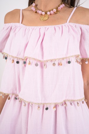 libelle Kleid mit Pausen mit Pailletten Kleid Dragonfly bricht mit Paillettenkleid-Libellenkleid in Balze mit Pailletten
