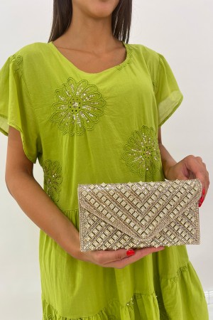 Bolsa de embrague alide con piedras de diamantes de imitación Pochette Alide con piedras de diamantes de imitación Pochette Alid