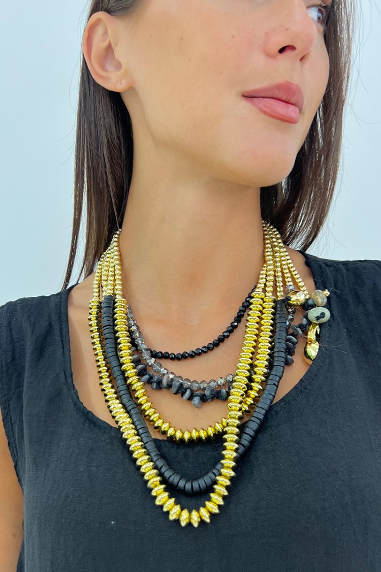 Collana multifilo Noce Collana multifilo Noce Collana multifilo Noce