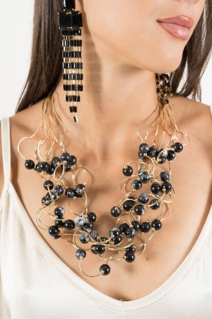 collana lucrezia filamenti con palline  collana lucrezia filamenti con palline  collana lucrezia filamenti con palline