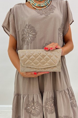 Pochette Nerina con glitter chiusura a portafoglio  Pochette Nerina con glitter chiusura a portafoglio  Pochette Nerina con g...