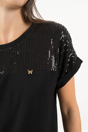T-shirt Ester con paillettes  T-shirt Ester con paillettes  T-shirt Ester con paillettes
