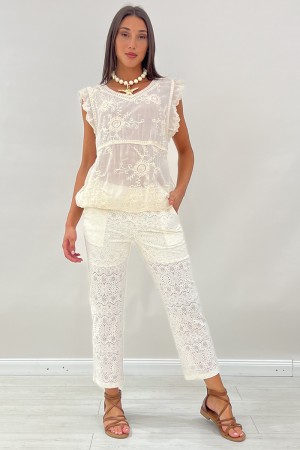 Pantalone Opal in pizzo traforato Pantalone Opal in pizzo traforato Pantalone Opal in pizzo traforato