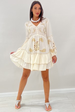 Robe courte Lumierè avec inserts floraux et paillettes Robe courte Lumierè avec inserts floraux et paillettes Robe courte Lumie 