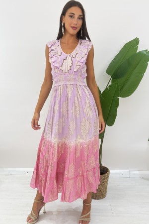 Langes Jadekleid mit Blumenstickerei in Golddraht Lurex Langes Jadekleid mit Blumenstickerei in Golddraht Lurex Long Jad Kleid .