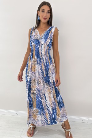 Sunset long dress with botanical fantasy and stretch bodice in life sunset long dress with botanical fantasy and bodice ...