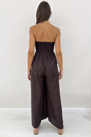 Langer Overall mit einem Herzausschnitt und Rüschen-Langer Gina-Overall mit einem Herzausschnitt und Rüschen-langen Gina-Overall