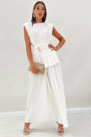 Coordinato Self plissettato blusa e pantalone Coordinato Self plissettato blusa e pantalone Coordinato Self plissettato blusa...