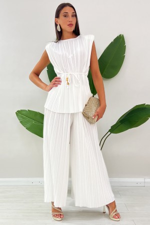 Coordinato Self plissettato blusa e pantalone Coordinato Self plissettato blusa e pantalone Coordinato Self plissettato blusa...