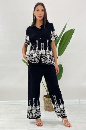 Chemise et pantalon Asia coordonnés avec inserts botaniques ASIA Chemise et pantalon Asia coordonnés avec inserts botaniques Coo