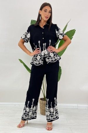 Chemise et pantalon Asia coordonnés avec inserts botaniques ASIA Chemise et pantalon Asia coordonnés avec inserts botaniques Coo