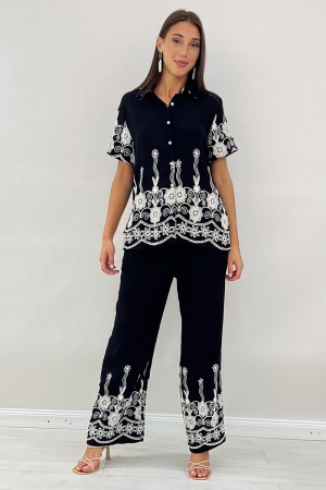 Chemise et pantalon Asia coordonnés avec inserts botaniques ASIA Chemise et pantalon Asia coordonnés avec inserts botaniques Coo