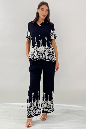 Chemise et pantalon Asia coordonnés avec inserts botaniques ASIA Chemise et pantalon Asia coordonnés avec inserts botaniques Coo