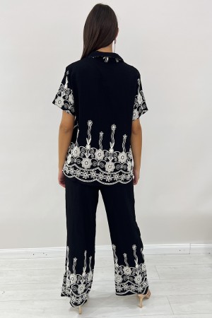 Chemise et pantalon Asia coordonnés avec inserts botaniques ASIA Chemise et pantalon Asia coordonnés avec inserts botaniques Coo