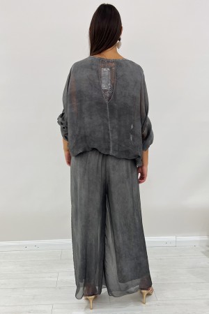 Coordinated Moscow Blouse and Trousers with botanical inserts and coordinated lace Moscow Blouse and trousers with botanical ins