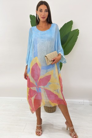 Abito fiordaliso modello caftano con fantasia  Abito fiordaliso modello caftano con fantasia  Abito fiordaliso modello caftan...
