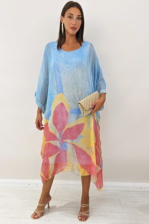 Abito fiordaliso modello caftano con fantasia  Abito fiordaliso modello caftano con fantasia  Abito fiordaliso modello caftan...