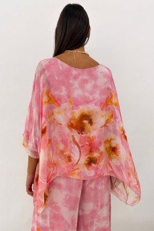 Koordinierte Dorè-Bluse und Hose mit abstrakter Blumenmuster koordiniert Dorè-Bluse und Hose mit Blumen-Fantasie-AST ...