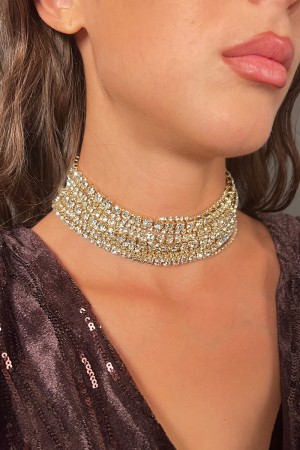 Cuello redondo sello con Rhinestone Multifyle Selly Cuello redondo con Rhinestone Multifyle Selly Cuello redondo con Rhinestone 