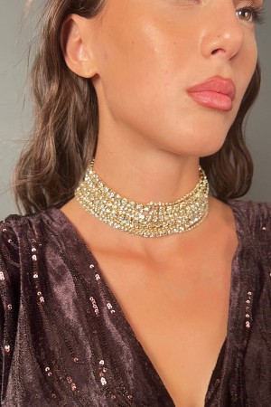 Girocollo Selly con multifilo di strass  Girocollo Selly con multifilo di strass  Girocollo Selly con multifilo di strass