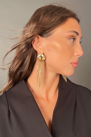 Pendiente de Fiona con aretes Fiona Franeda de Strassini con aretes Fiona Franeda Strassini con franja de estrás