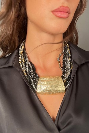 Elegante collar de múltiples pilas con colgante maxi collar elegante multifatos con maxi colgante collar elegante multifatos con