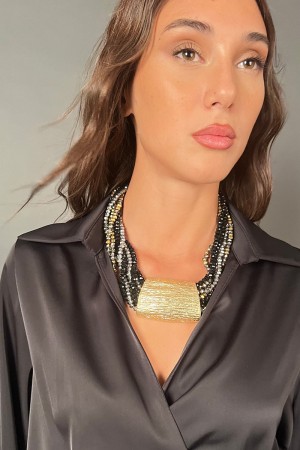 Elegante collar de múltiples pilas con colgante maxi collar elegante multifatos con maxi colgante collar elegante multifatos con