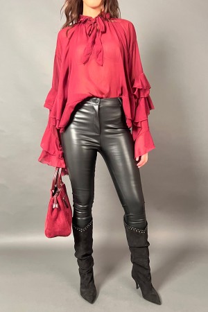 Herzhose in Öko-Leder-klappernden Hinged-Pfannen in Öko-Leder-Hinged-Hosen im Eco-Leder-Scharnier