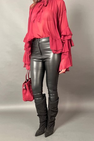 Herzhose in Öko-Leder-klappernden Hinged-Pfannen in Öko-Leder-Hinged-Hosen im Eco-Leder-Scharnier
