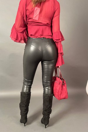 Pantalone Cuore in ecopelle con cerniera  Pantalone Cuore in ecopelle con cerniera  Pantalone Cuore in ecopelle con cerniera