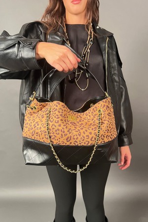 Olga-Tasche mit Kettenhülsen-Wildlede-Effekt-Olga-Tasche mit Kettenhülsen-Wildleder-Effekt Olga-Tasche mit... 