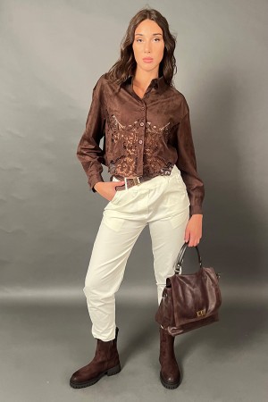 Audrey Wildlederjacke mit Spitze Details perforiert Häkeln Wildleder Audrey Jacke mit Spitze Details Häkeln zwischen... 