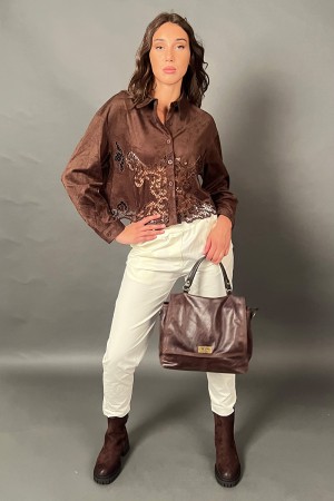 Audrey suede jacket with lace details perforated crochet suede audrey jacket with lace details crochet between... 
