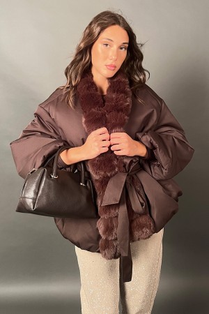 Giacca bomber Grazia con colletto in pelliccia  Giacca bomber Grazia con colletto in pelliccia  Giacca bomber Grazia con coll...
