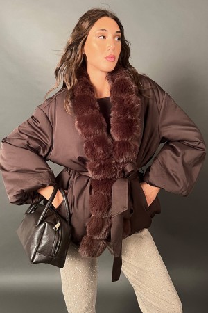 Bomberjacke Gnade mit Pelzkragenjacke Bombergast mit Pelzkragenjacke Bombergast mit Coll ... \ t...