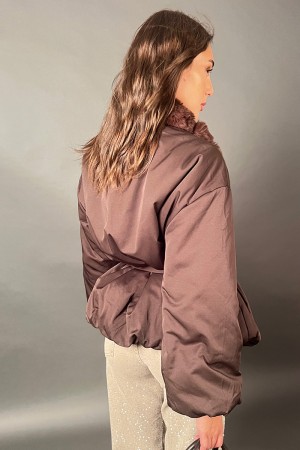 Bombardier Grace avec collier de fourrure Veste Bombarderie Grace avec collier de fourrure Veste Bomber Grace avec Coll ... \ T.