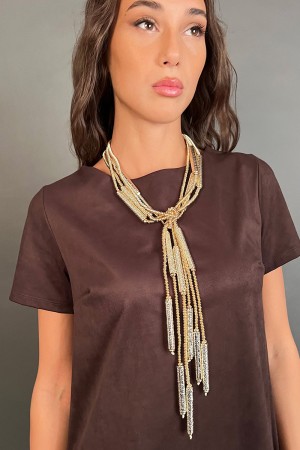 Collana Sissi con specie di frangia pendenti  Collana Sissi con specie di frangia pendenti  Collana Sissi con specie di frang...
