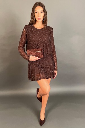 Short Lace Naima Dress with Svaroski Short Naima Lace Dress with Svaroski Short Naima Dress in Lace with Svaroski