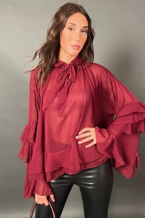 Bluse Diana mit Chiffon und bricht Bluse Diana mit Chiffon und bricht Bluse Diana mit Chiffon und Pausen