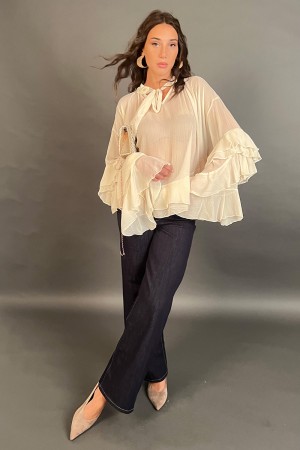 Bluse Diana mit Chiffon und bricht Bluse Diana mit Chiffon und bricht Bluse Diana mit Chiffon und Pausen