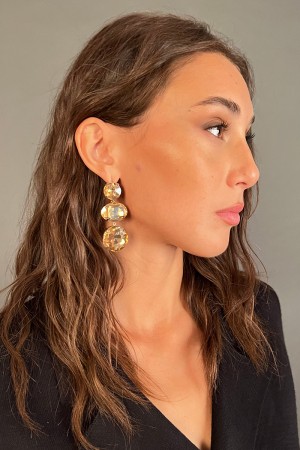 Orecchino strass con pendente  Orecchino strass con pendente  Orecchino strass con pendente