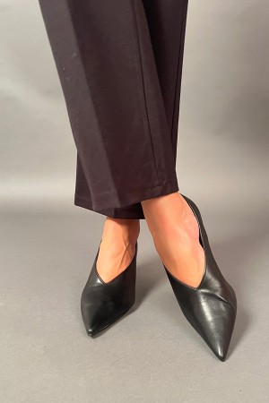 BONBON DECK EN Slingback de cuero Punta puntiaguda con grado Diagonal Escote decolleto Bonbon en Slingback de cuero Punto con SC