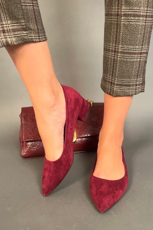 Tip Taking Decolletee Square Suede Heel Decolletee Pointed Senser With Square Heel Suede Decolletè Sens... 