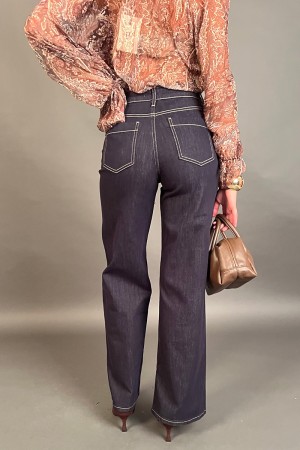 Pantalone jeans Bloom a vita alta con bottoni oro Pantalone jeans Bloom a vita alta con bottoni oro Pantalone jeans Bloom a v...